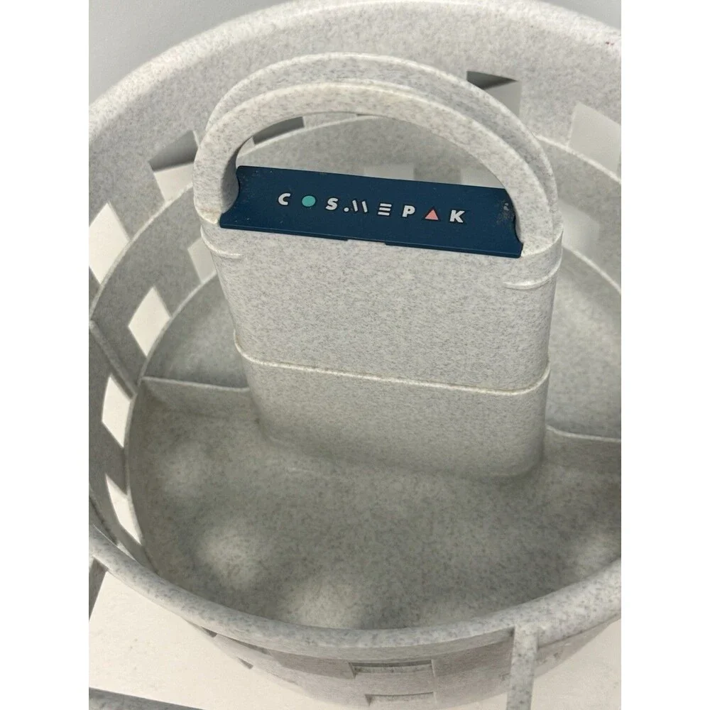 COSMEPAK Portable Shower Caddy Beige Round Basket College Dorm Gym Swim Organize